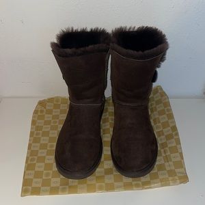 UGG Bailey Button Chocolate Brown Boots